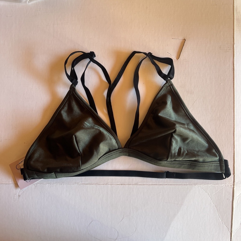 Sorte Bikini Harness Top Ivy Green Sz Large Sexy Top Green Lingerie Dancer Rave